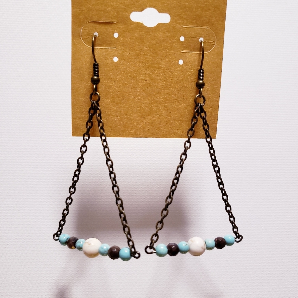 Hand-made natural stone earrings!